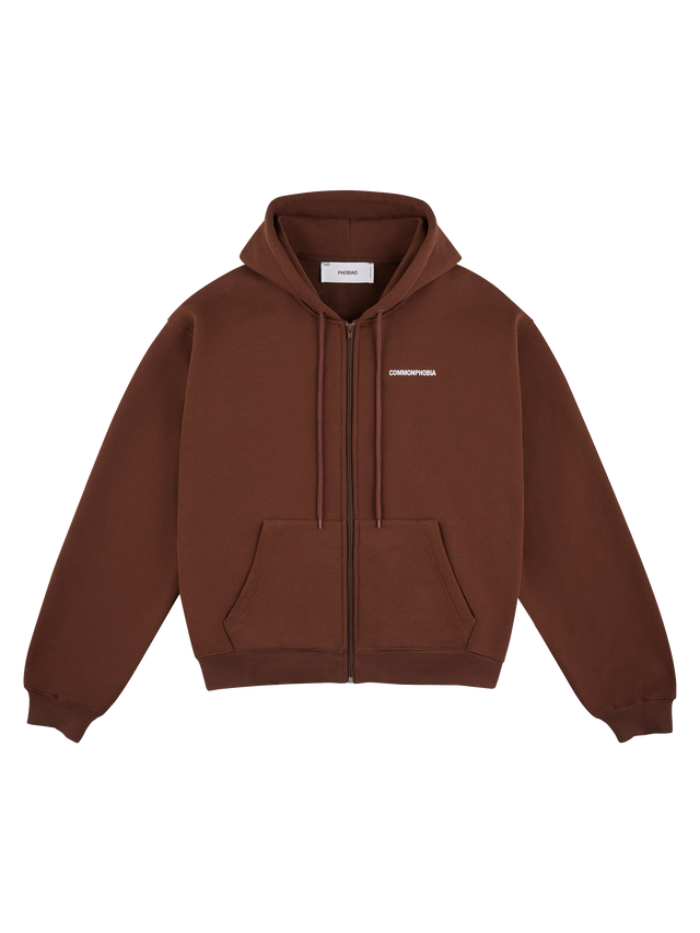 SHEDUA BROWN ZIPPER FLEECE JACKET