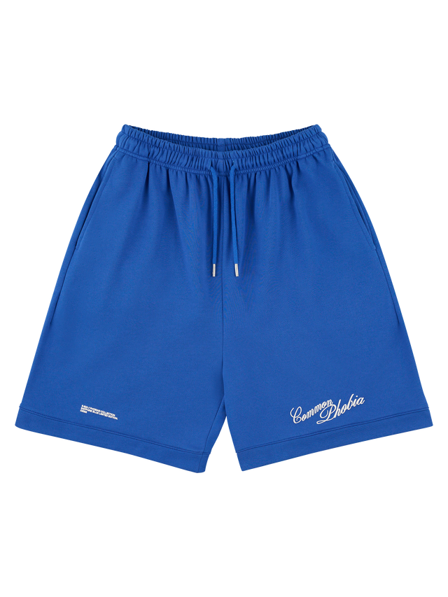 SAPPHIRE BLUE PUFFER PRINT LOGO SHORT