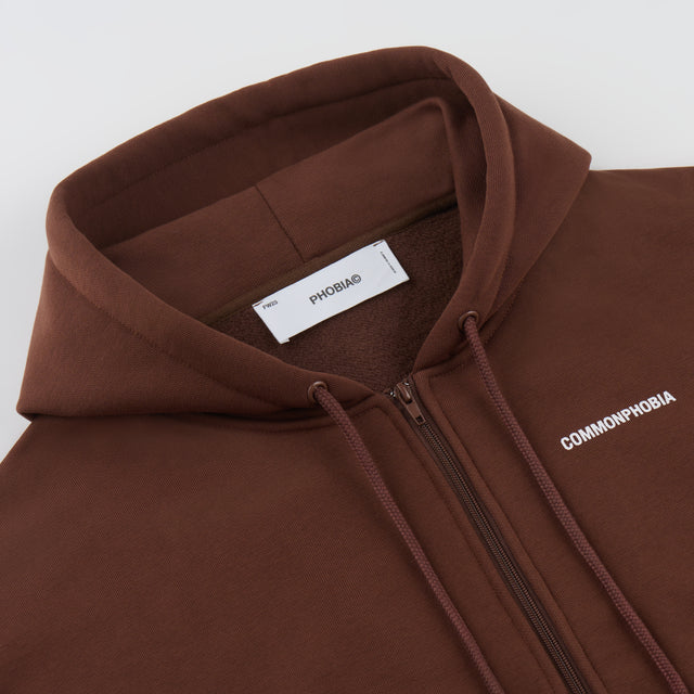 SHEDUA BROWN ZIPPER FLEECE JACKET