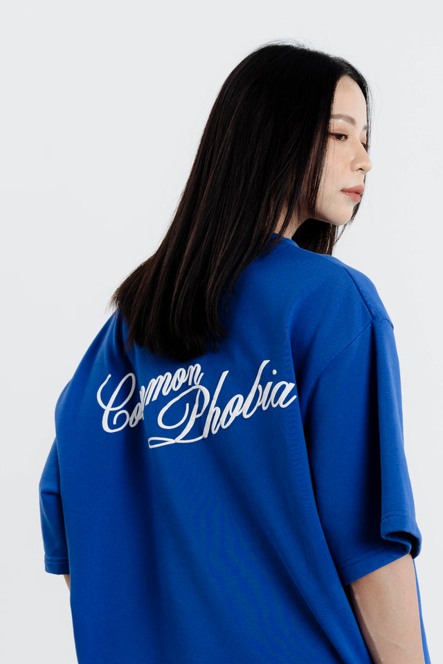 SAPPHIRE BLUE PUFFER PRINT LOGO T-SHIRT