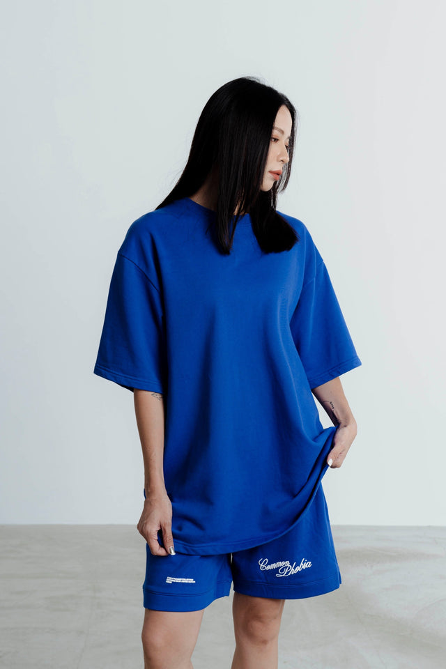 SAPPHIRE BLUE PUFFER PRINT LOGO T-SHIRT