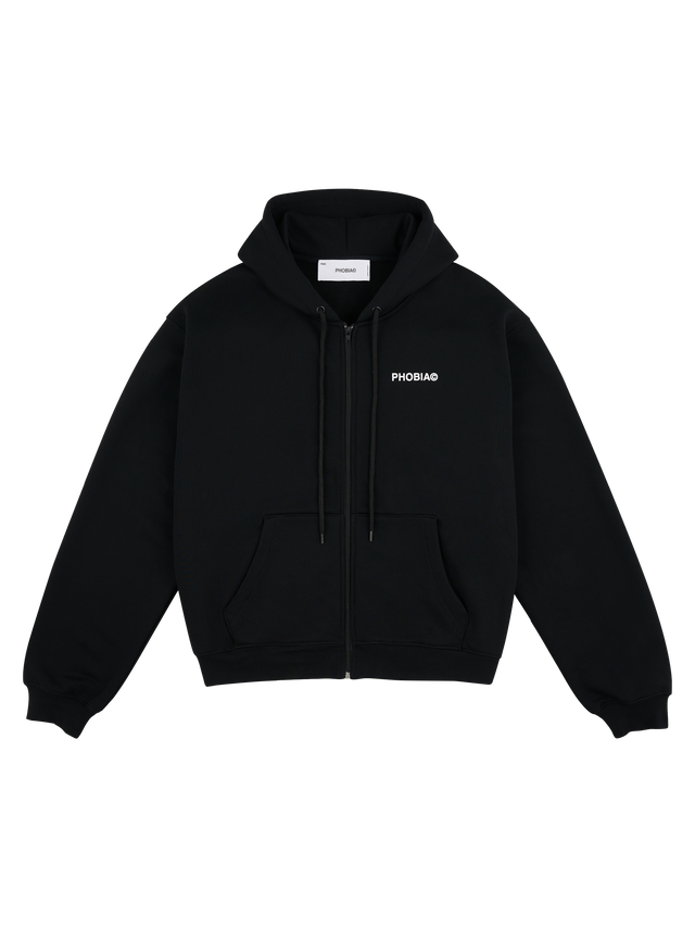 SIGNATURE BLACK CLASSIC LOGO ZIPPER FLEECE JACKET